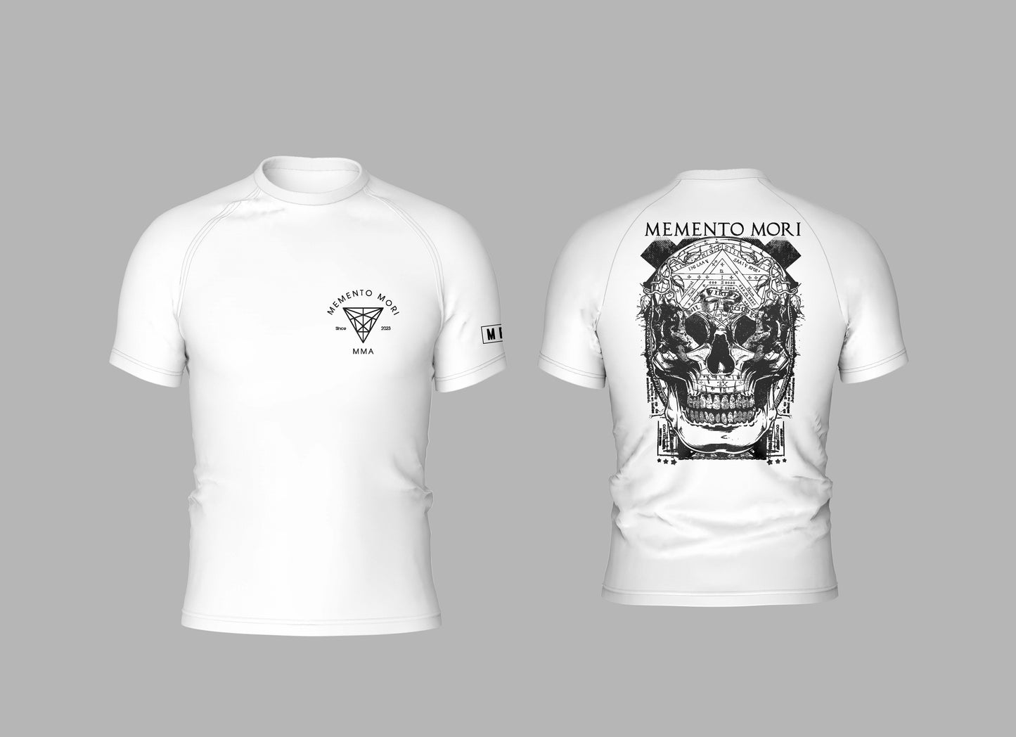 Memento Mori MMA "Skull" Rashguard White